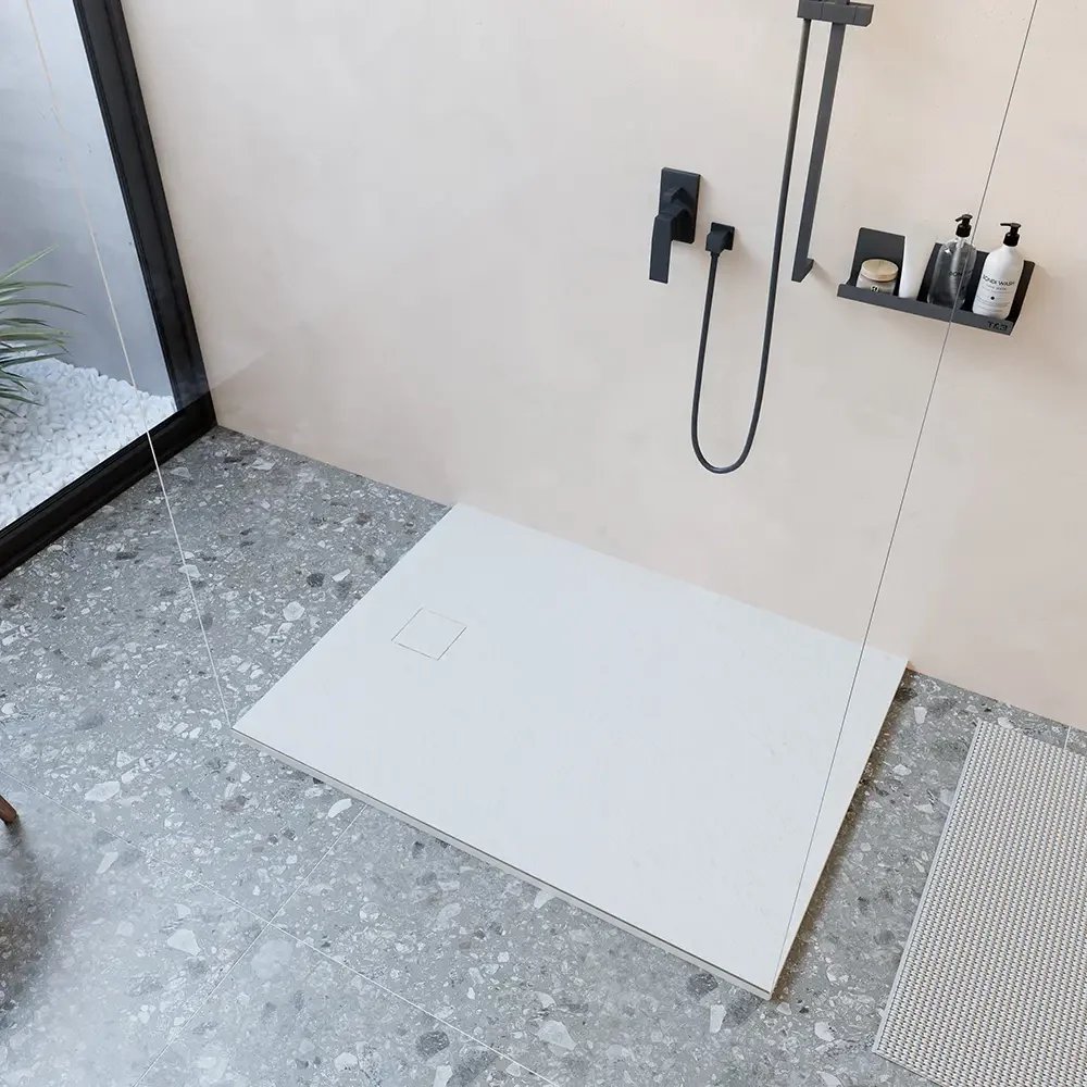 Piatto doccia 90x140 cm colore bianco effetto pietra | Samos - Image 9