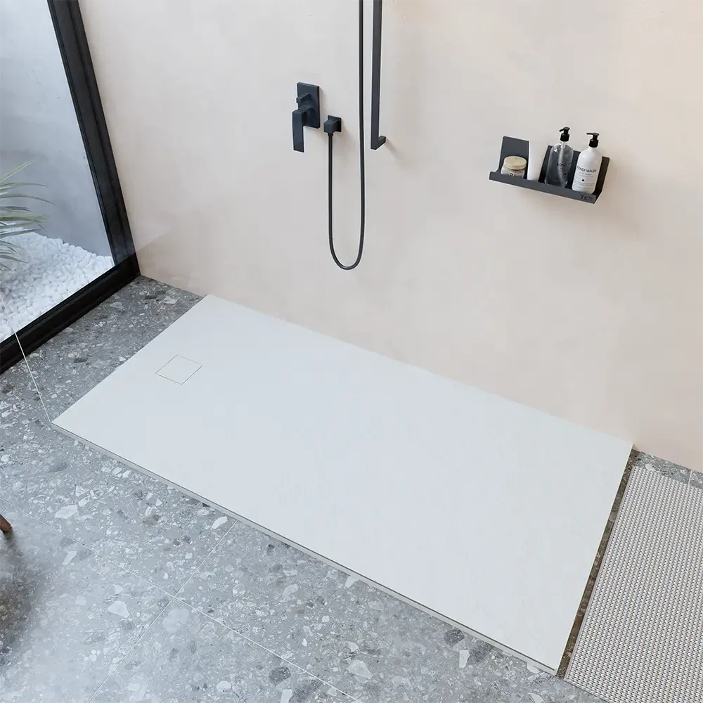 Piatto doccia 90x180 cm colore bianco effetto pietra | Samos - Image 9