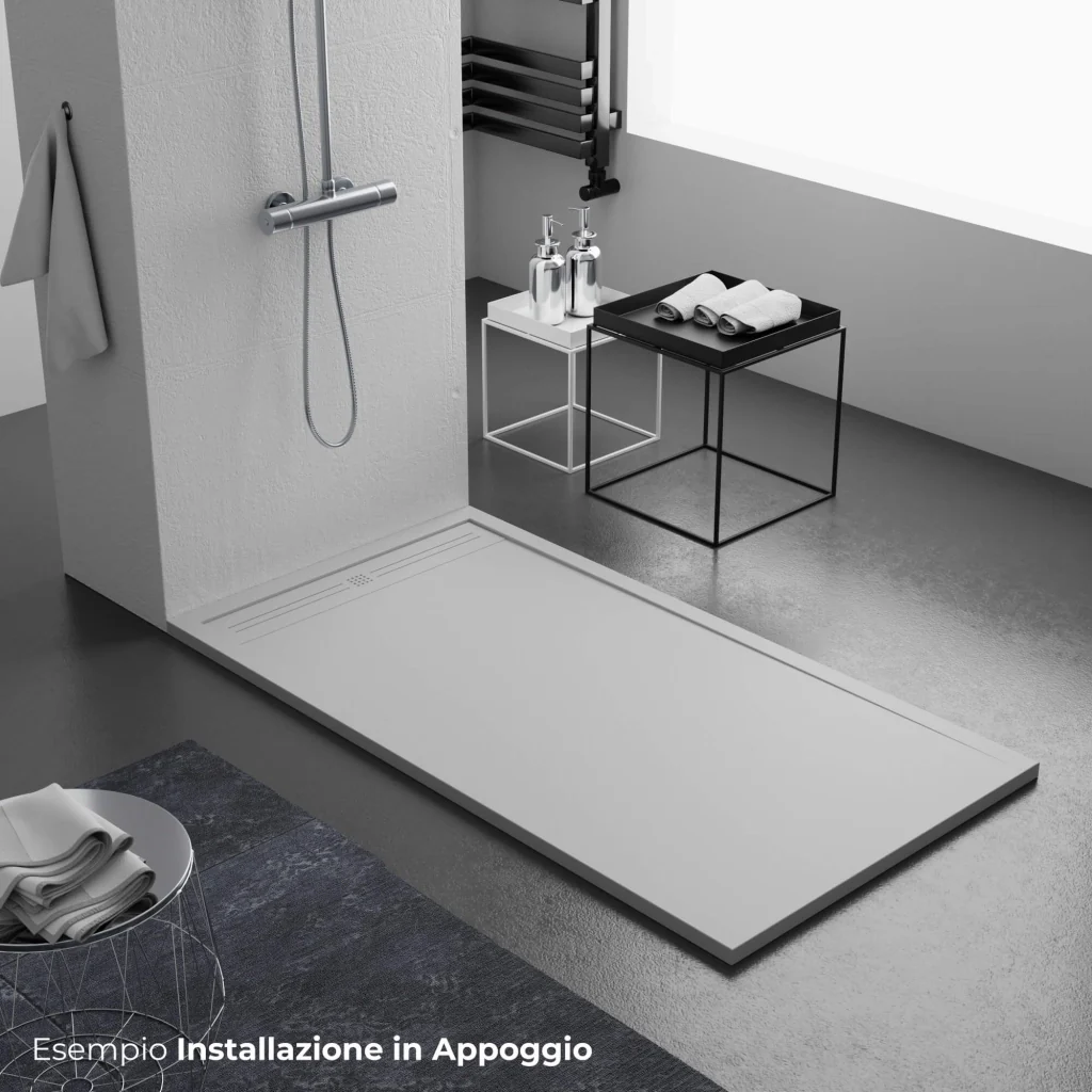 Piatto Doccia 90x190 cm in Pietra Bonussi Canton Grigio Chiaro - Image 2