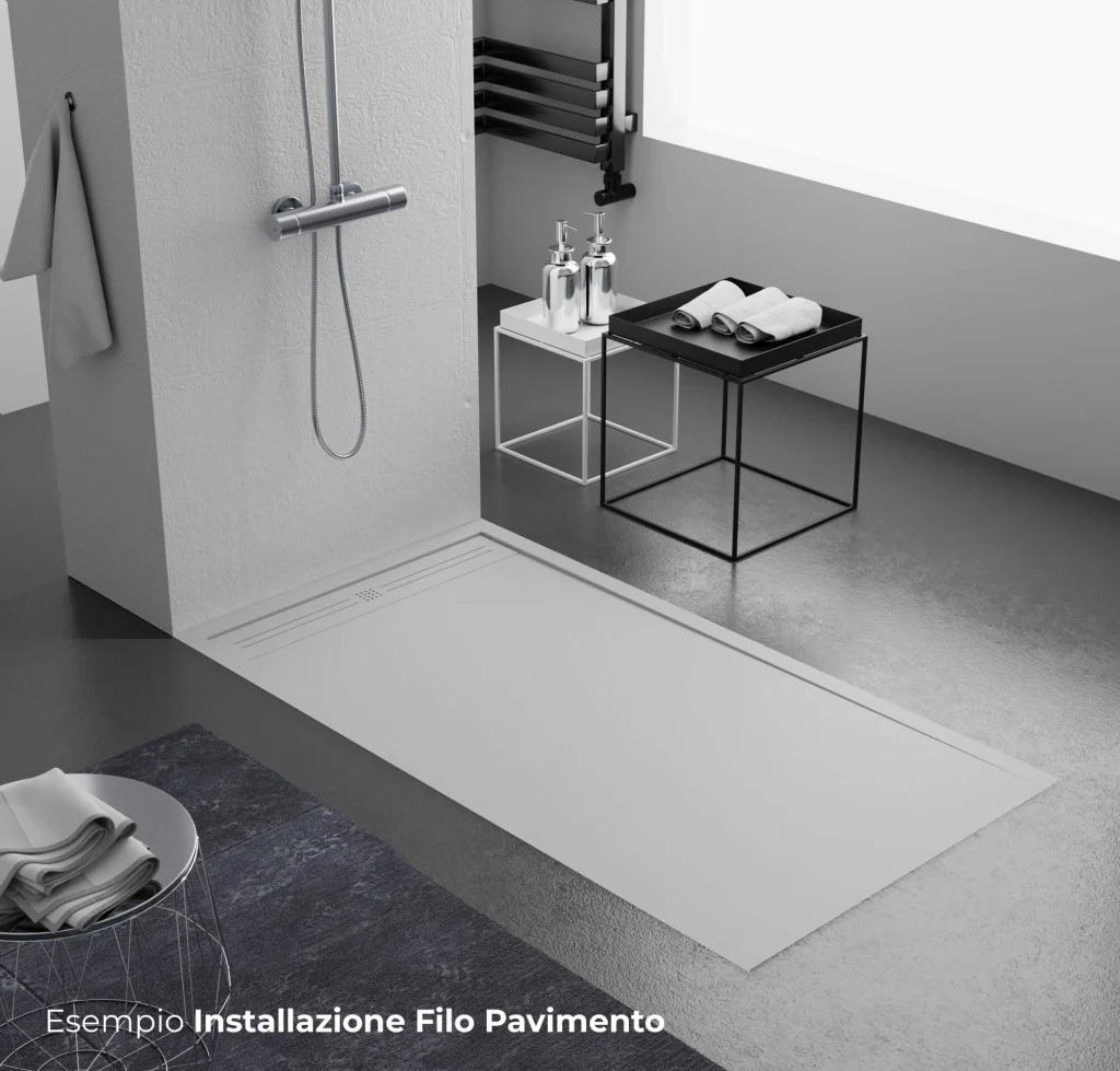 Piatto Doccia 90x190 cm in Pietra Bonussi Canton Grigio Chiaro - Image 3