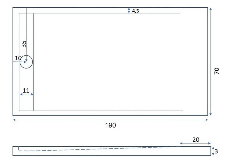 Piatto Doccia 90x190 cm in Pietra Bonussi Canton Grigio Chiaro - Image 5