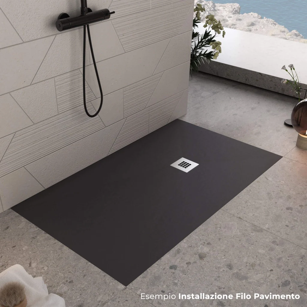 Piatto Doccia 90x200 cm in Pietra Bonussi Everest Nero - Image 3