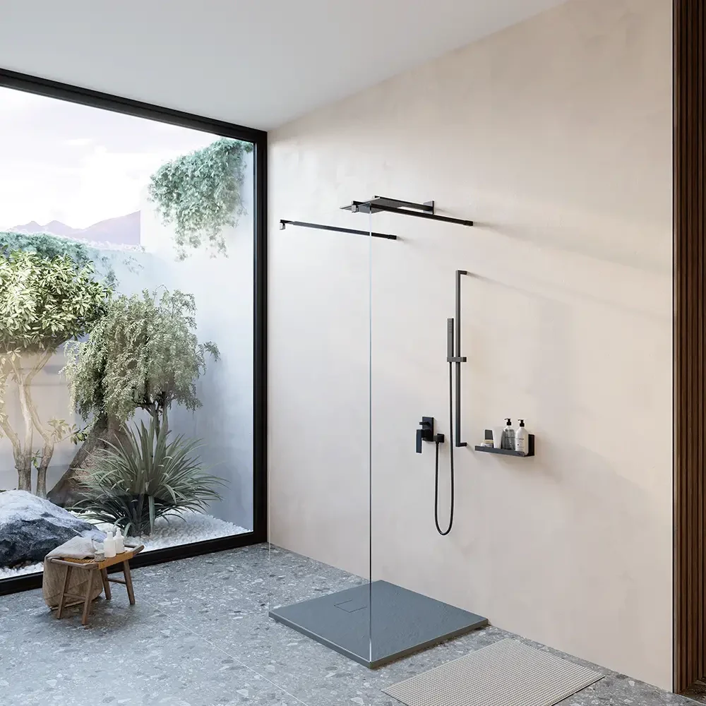 Piatto doccia 90x90 cm colore grigio effetto pietra | Samos - Image 6