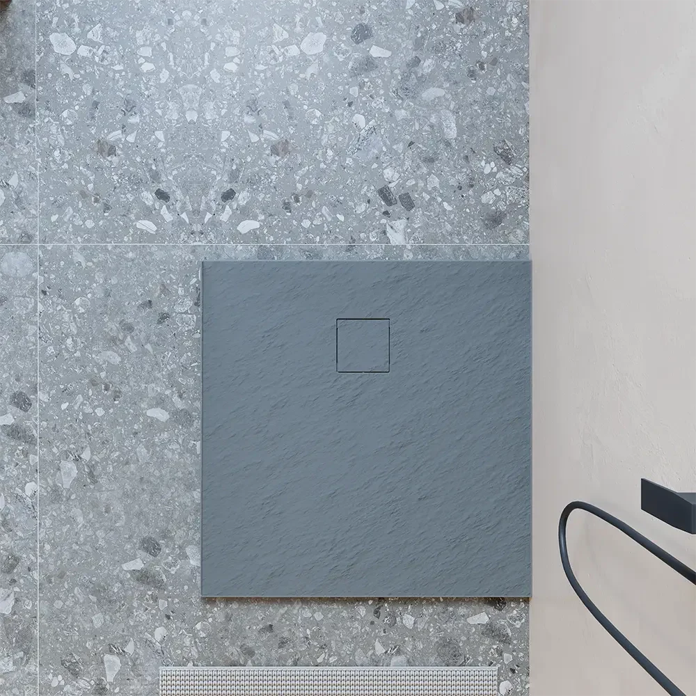 Piatto doccia 90x90 cm colore grigio effetto pietra | Samos - Image 8