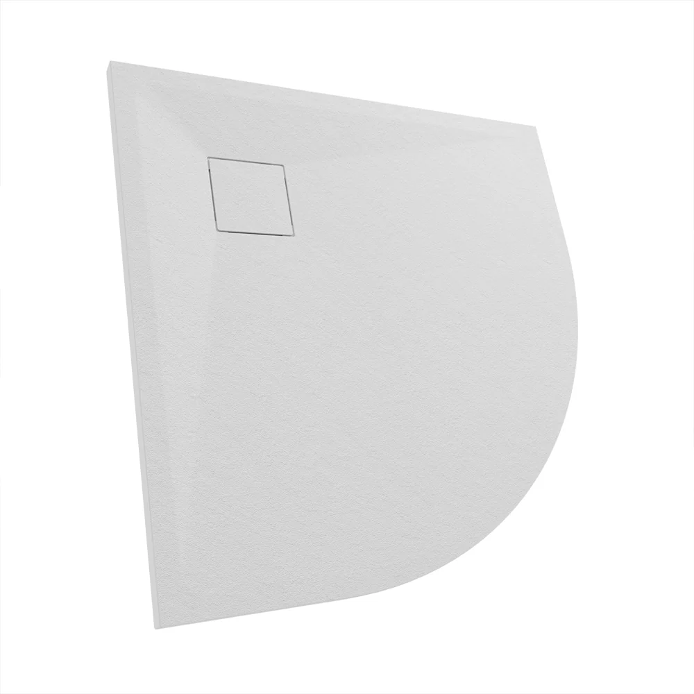 Piatto doccia 90x90 cm semicircolare colore bianco effetto pietra | Samos - Image 3