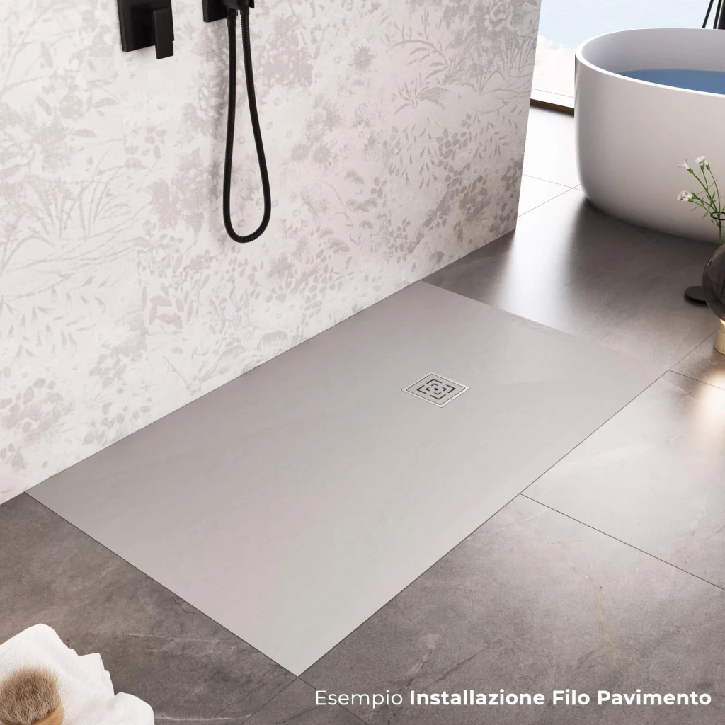 Piatto Doccia in Pietra 100x100 cm Bonussi Canton Grigio Chiaro - Image 3