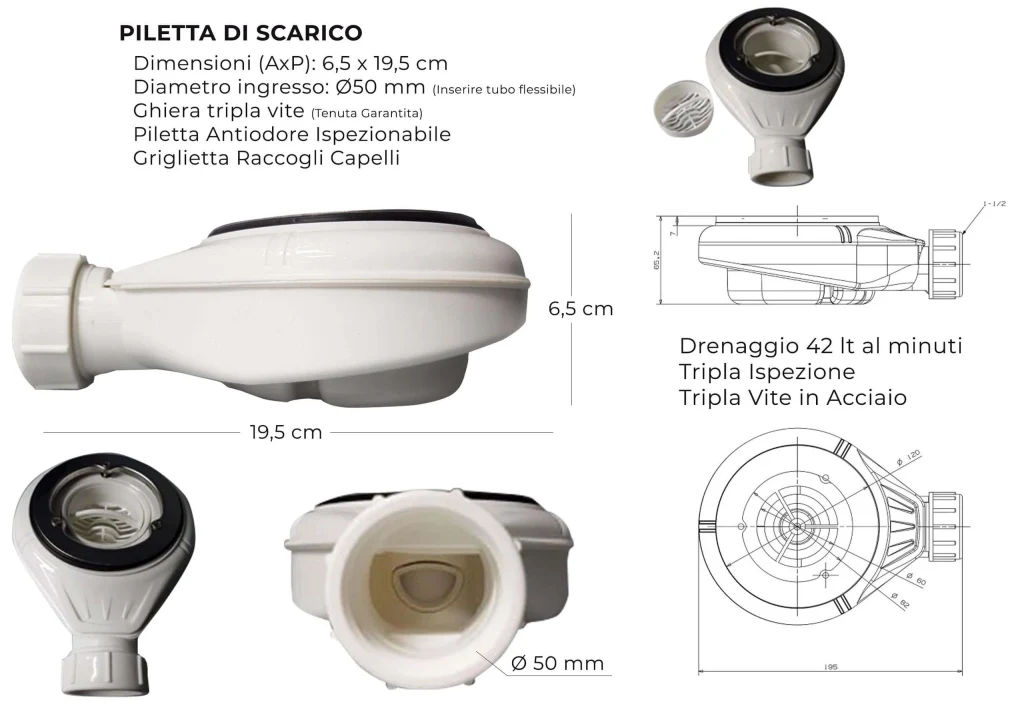 Piatto Doccia in Pietra 100x100 cm Bonussi Canton Moka - Image 8