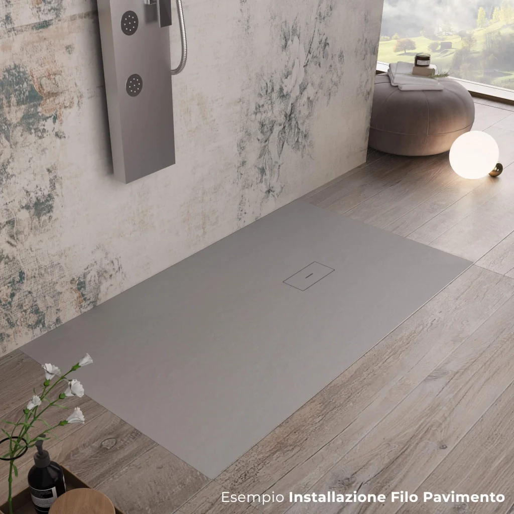 Piatto Doccia in Pietra 100x160 cm Bonussi Manila Grigio Chiaro - Image 3