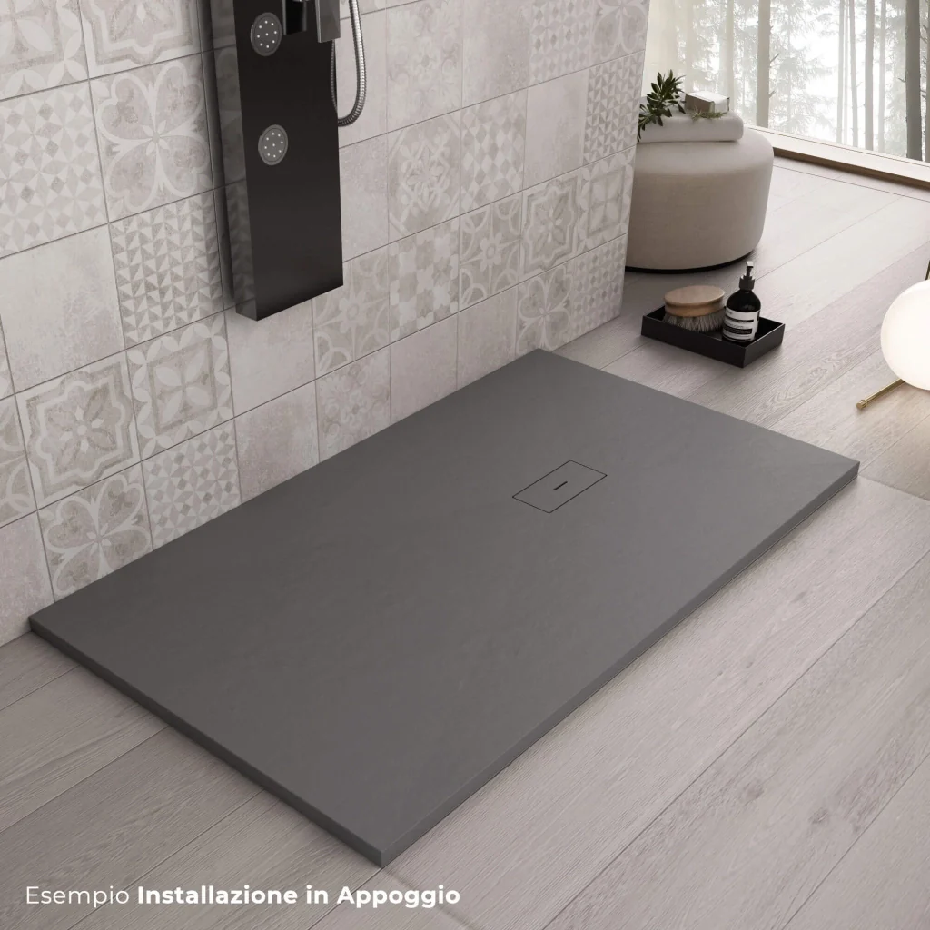 Piatto Doccia in Pietra 90x190 cm Bonussi Manila Antracite - Image 2