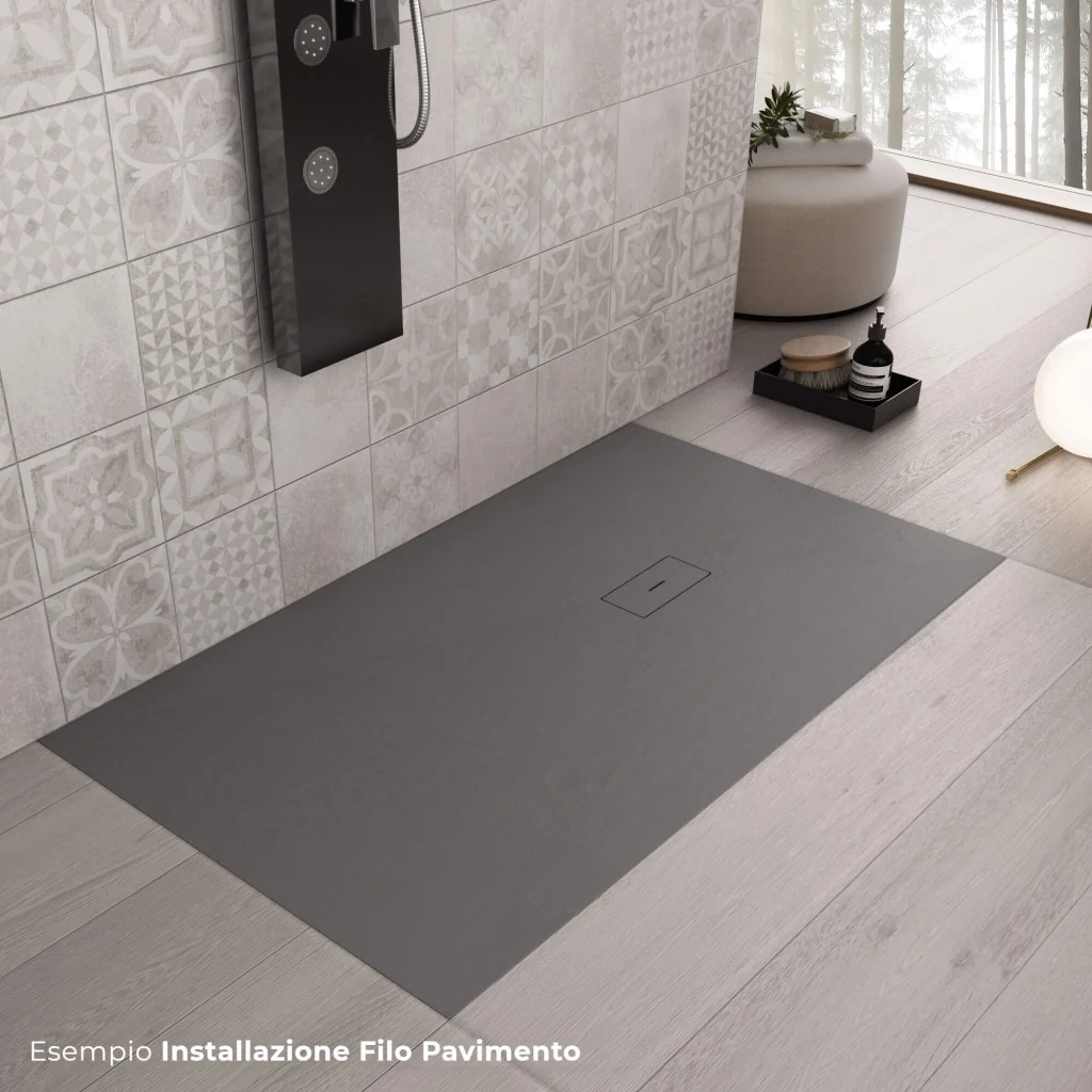 Piatto Doccia in Pietra 90x90 cm Bonussi Manila Antracite - Image 4
