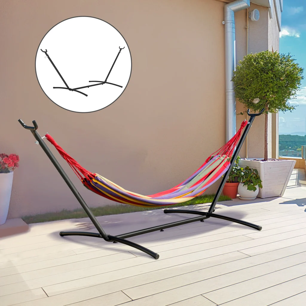 Piede metallico per amaca pesante 280×120×110kg Capacità 120kg Garden Beach - Image 8