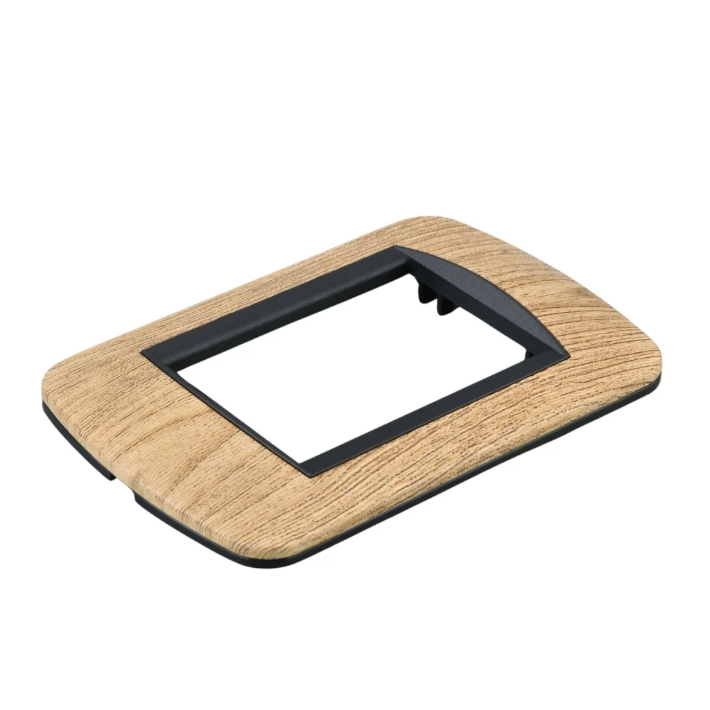 Placca Plastica Ovale MBL 3M Legno Chiaro Compatibile Bticino Living BLN88304