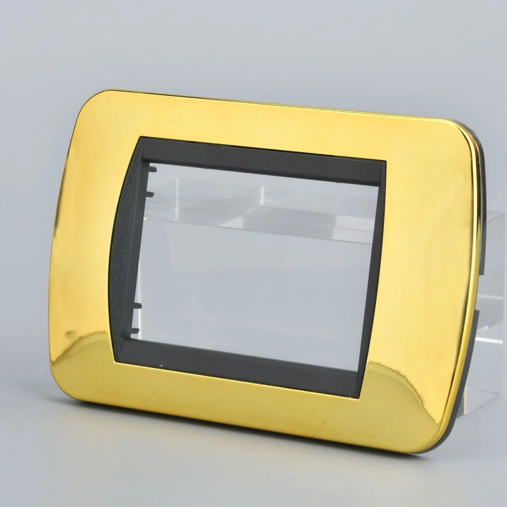 Placca Plastica Ovale MBL 3M Oro Lucido Compatibile Bticino Living BLN88312 - Image 3
