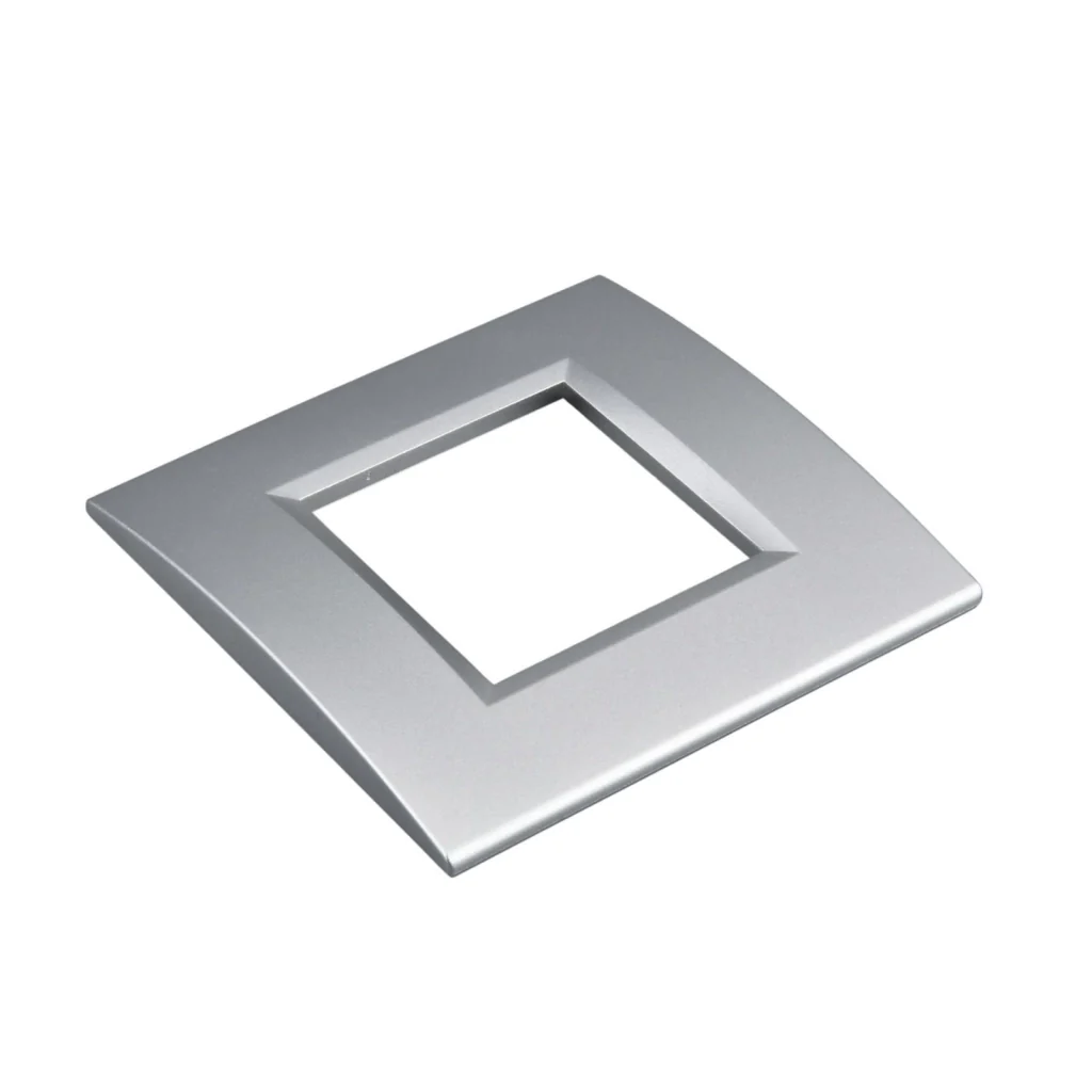 Placca Plastica Quadrata MBL 2M Grigio Compatibile Bticino Living