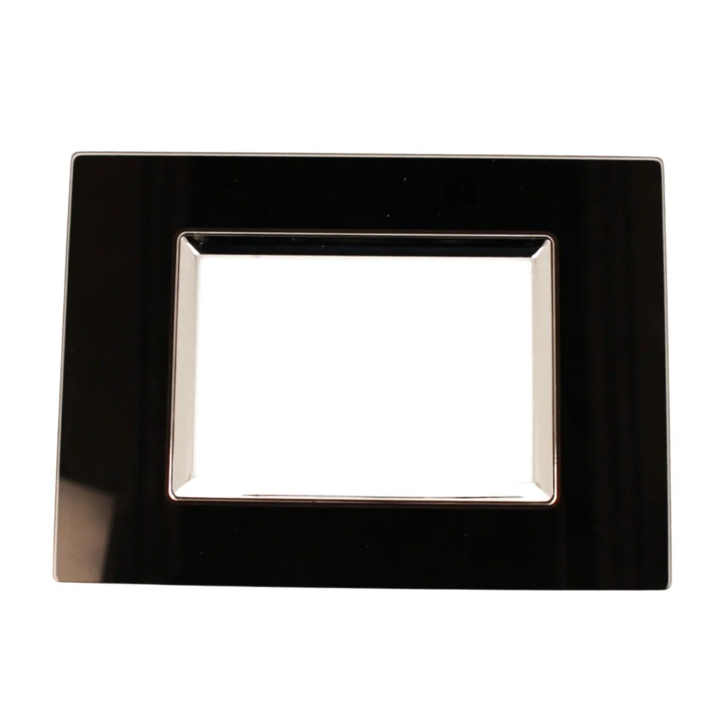 Placca Quadrata In Vetro Temperato MBL 3M Nero Compatibile Bticino Living BLN84302