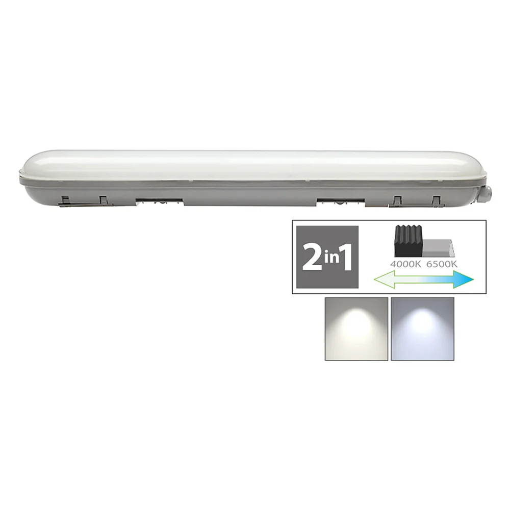 PLAFONIERA DOPPIO TUBO LED CAMBIA TONO 2 x 48W - 4000/6500K mm.1200 x 100 x 70 mm  - NOVAITALIA