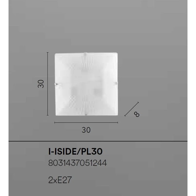 PLAFONIERA ISIDE 2XE27 30X30XH8CM DIAMANTATA - Image 2