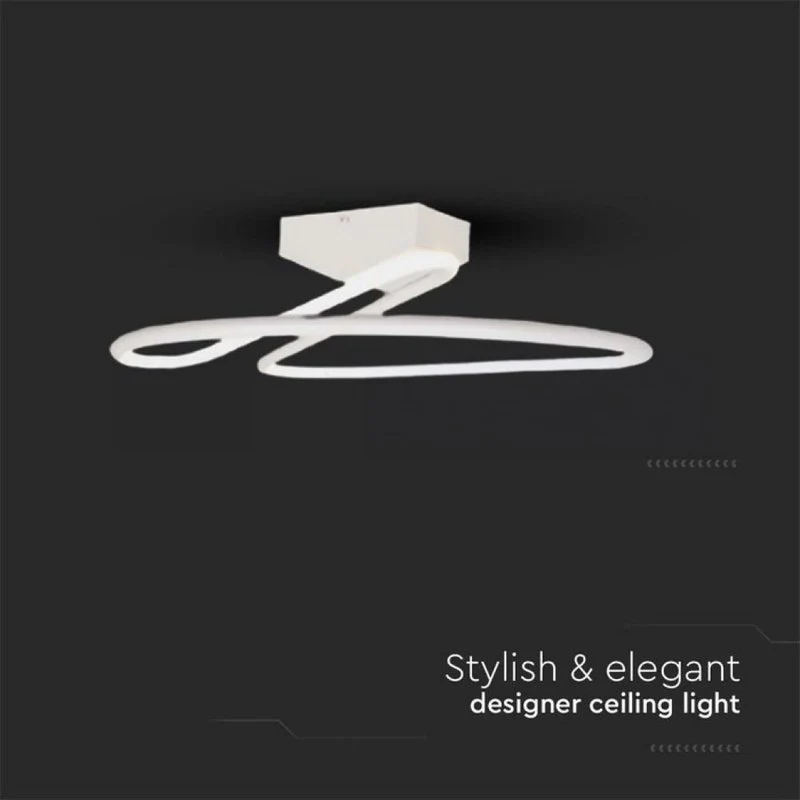 Plafoniera Lampadario LED 20W 2130LM Design Moderno Rotondo Spirale D250X130mm Colore Bianco 4000K SKU-6927 - Image 3