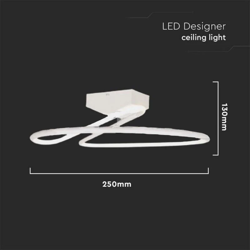 Plafoniera Lampadario LED 20W 2130LM Design Moderno Rotondo Spirale D250X130mm Colore Bianco 4000K SKU-6927 - Image 4