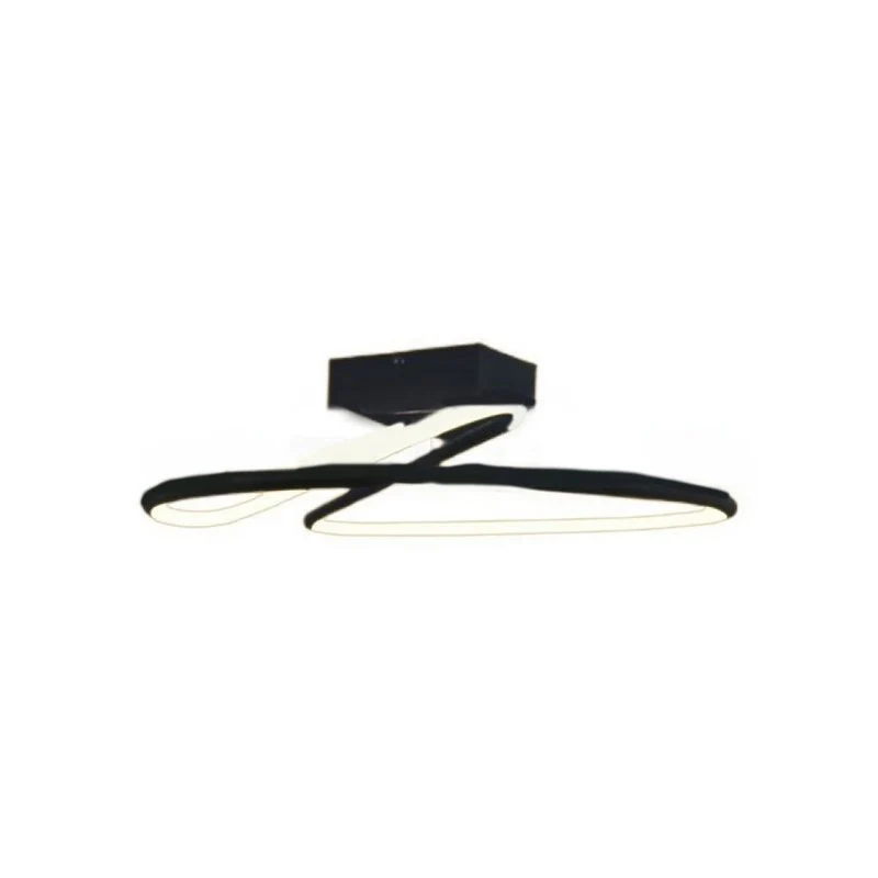 Plafoniera Lampadario LED 20W 2130LM Design Moderno Rotondo Spirale D250X130mm Colore Nero 4000K SKU-6926