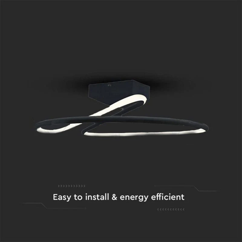 Plafoniera Lampadario LED 20W 2130LM Design Moderno Rotondo Spirale D250X130mm Colore Nero 4000K SKU-6926 - Image 2