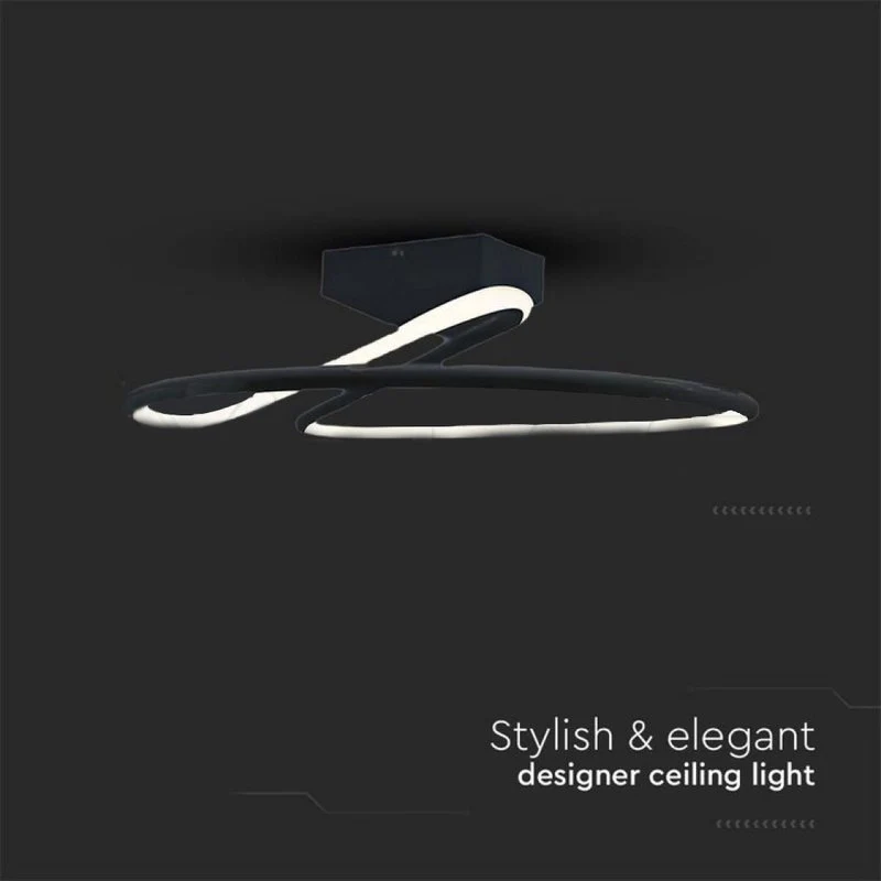 Plafoniera Lampadario LED 20W 2130LM Design Moderno Rotondo Spirale D250X130mm Colore Nero 4000K SKU-6926 - Image 3