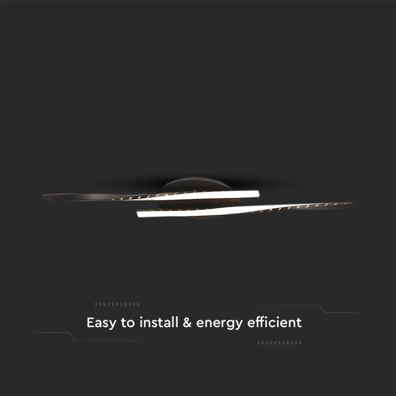 Plafoniera Lampadario LED dal Design Moderno 12W Colore Nero 945*60mm 3000K SKU-7001 - Image 3