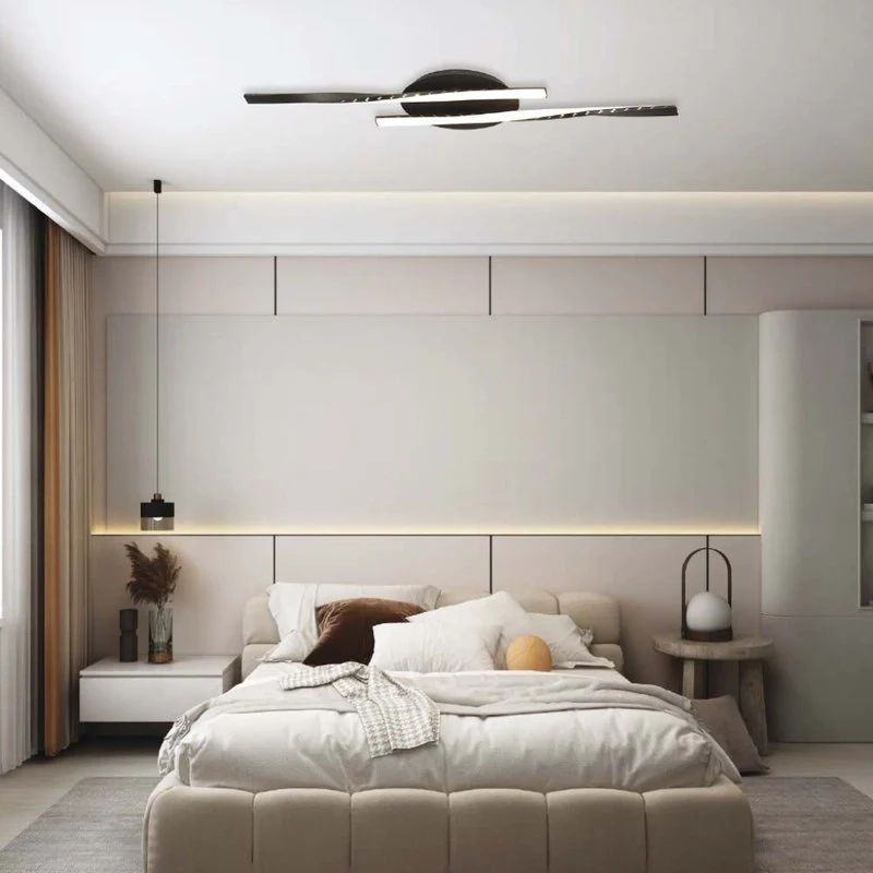 Plafoniera Lampadario LED dal Design Moderno 12W Colore Nero 945*60mm 3000K SKU-7001 - Image 6