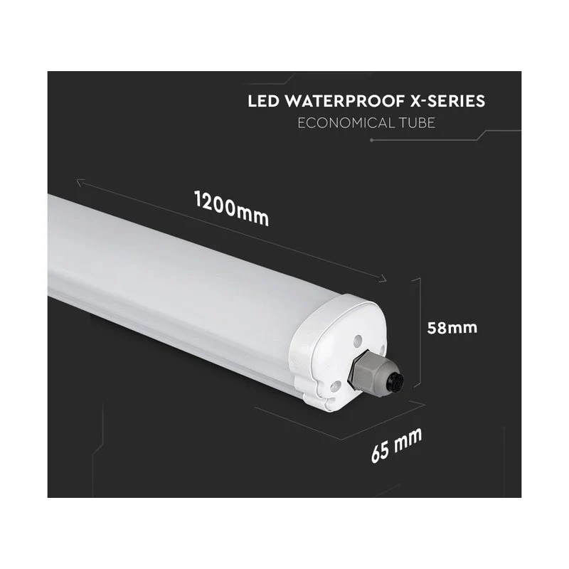 Plafoniera Led 120cm 24W 160lm/W 220V Neutro 4500K IP65 Super Luminoso Massimo Risparmio Energetico SKU-216485 - Image 3