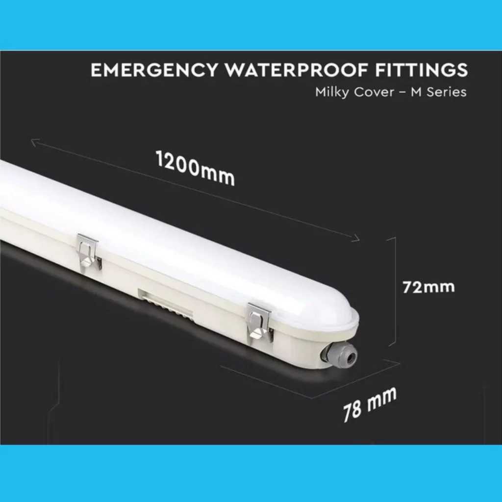 Plafoniera Led 120cm 36W Con Sistema Emergenza Freddo 6400K IP65 120LM/W 4320 lm SKU-2120222 - Image 3