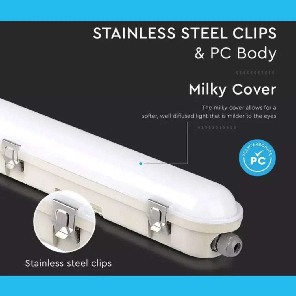 Plafoniera Led 120cm 36W Con Sistema Emergenza Neutro 4000K IP65 120LM/W 4320 lm SKU-2120223 - Image 6
