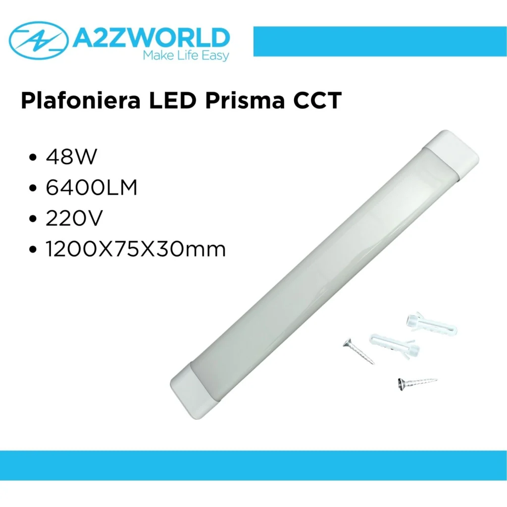 Plafoniera LED Prisma CCT, Reglette Led 120cm 48W 6400LM 220V, Barra Led Da Soffitto, 1200X75X30mm - Image 3