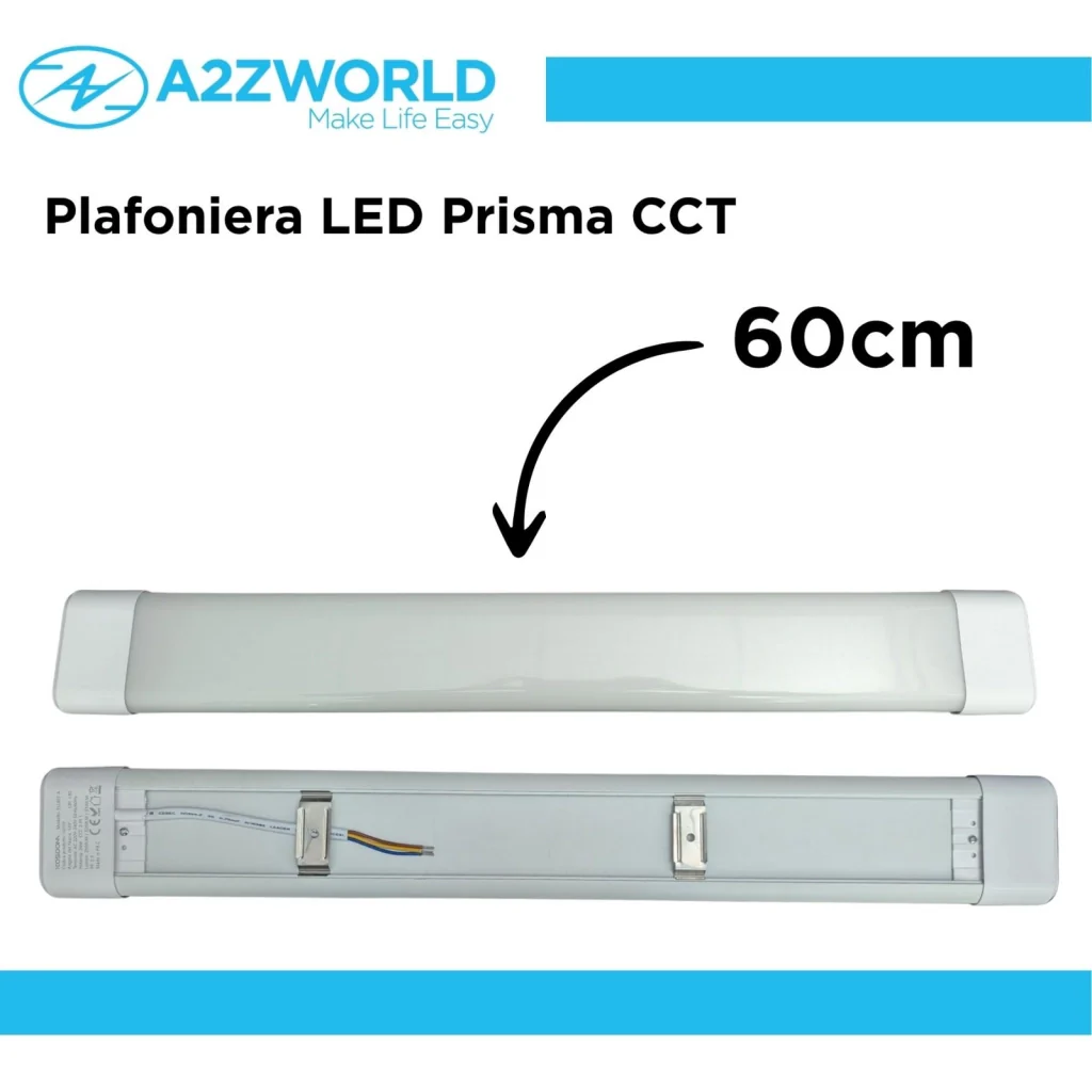 Plafoniera LED Prisma CCT, Reglette Led 60cm 24W 3200LM 220V, Barra Led Da Soffitto, 600X75X30mm - Image 2