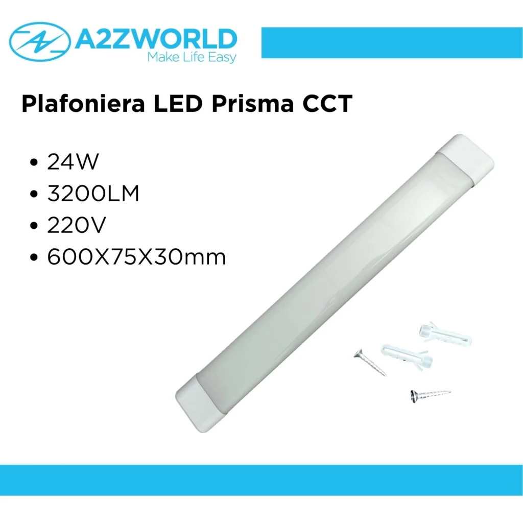 Plafoniera LED Prisma CCT, Reglette Led 60cm 24W 3200LM 220V, Barra Led Da Soffitto, 600X75X30mm - Image 3