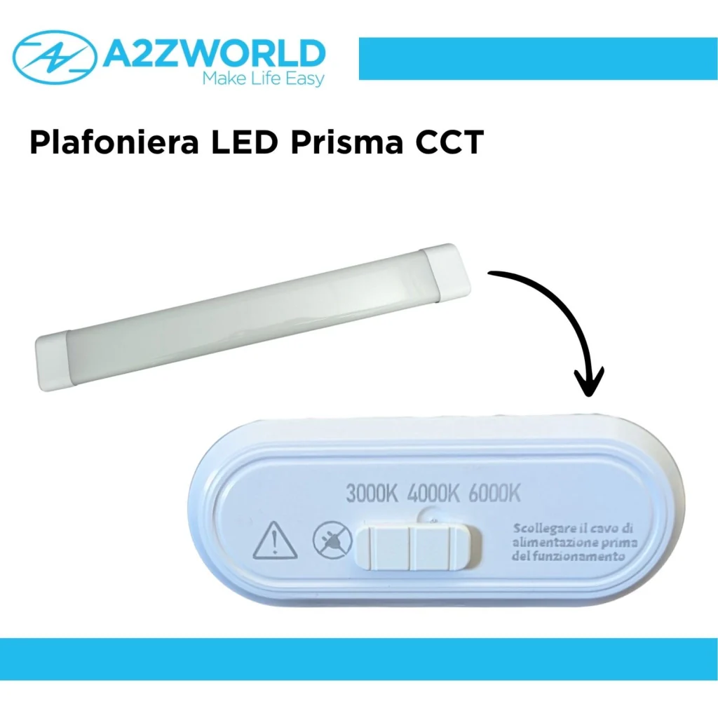 Plafoniera LED Prisma CCT, Reglette Led 60cm 24W 3200LM 220V, Barra Led Da Soffitto, 600X75X30mm - Image 4