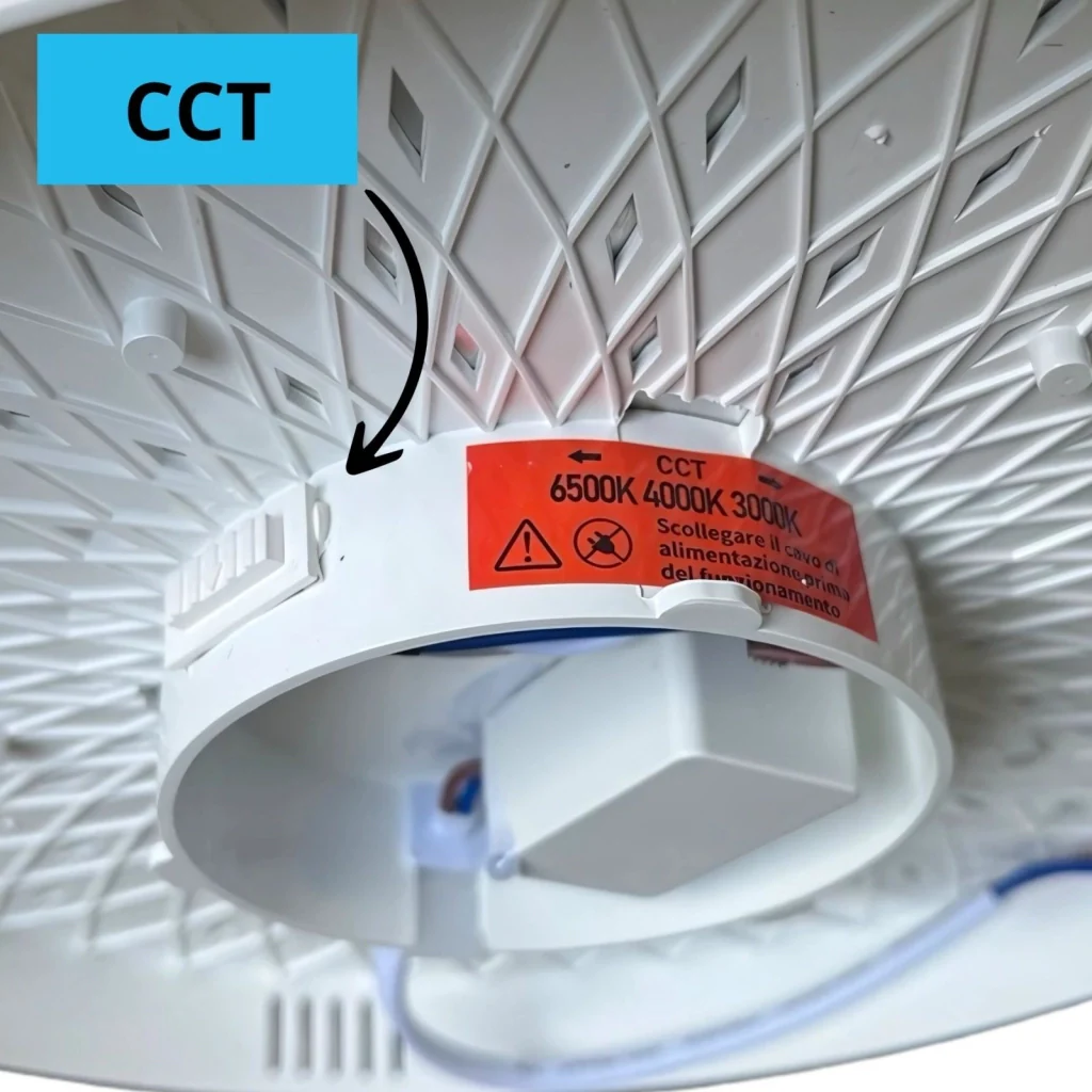 Plafoniera Pannello Led CCT Rotondo D160X38mm 18W 2300LM Montaggio a Plafone - Image 5