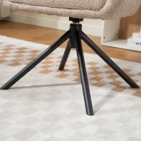 Poltrona Imbottita con Comoda Seduta, Girevole, Rivestimento Morbido, Fino a 120 kg, Marrone Chiaro - Image 5