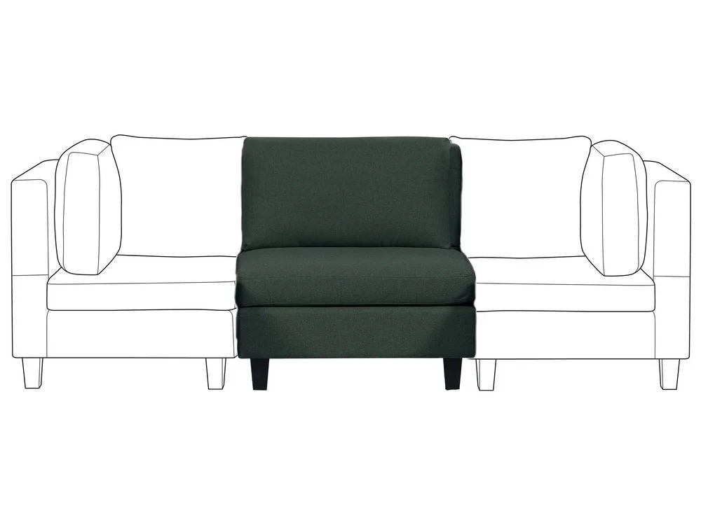 Poltrona imbottita in tessuto Verde Scuro a 1 posto sezione modulare stile moderno scandinavo soggiorno - Image 4