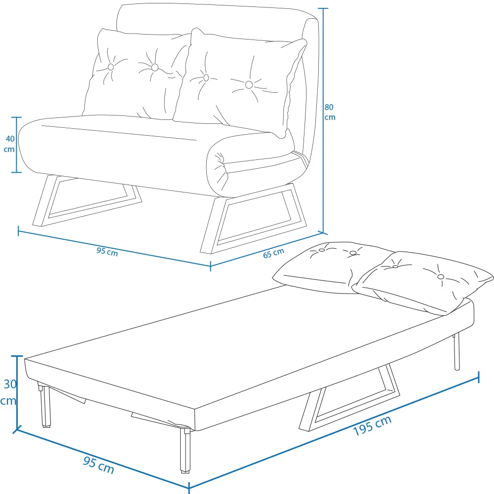 Poltrona Letto Reclinabile 2 Posti Chaise Lounge in Velluto Convertibile Grigio - Image 7