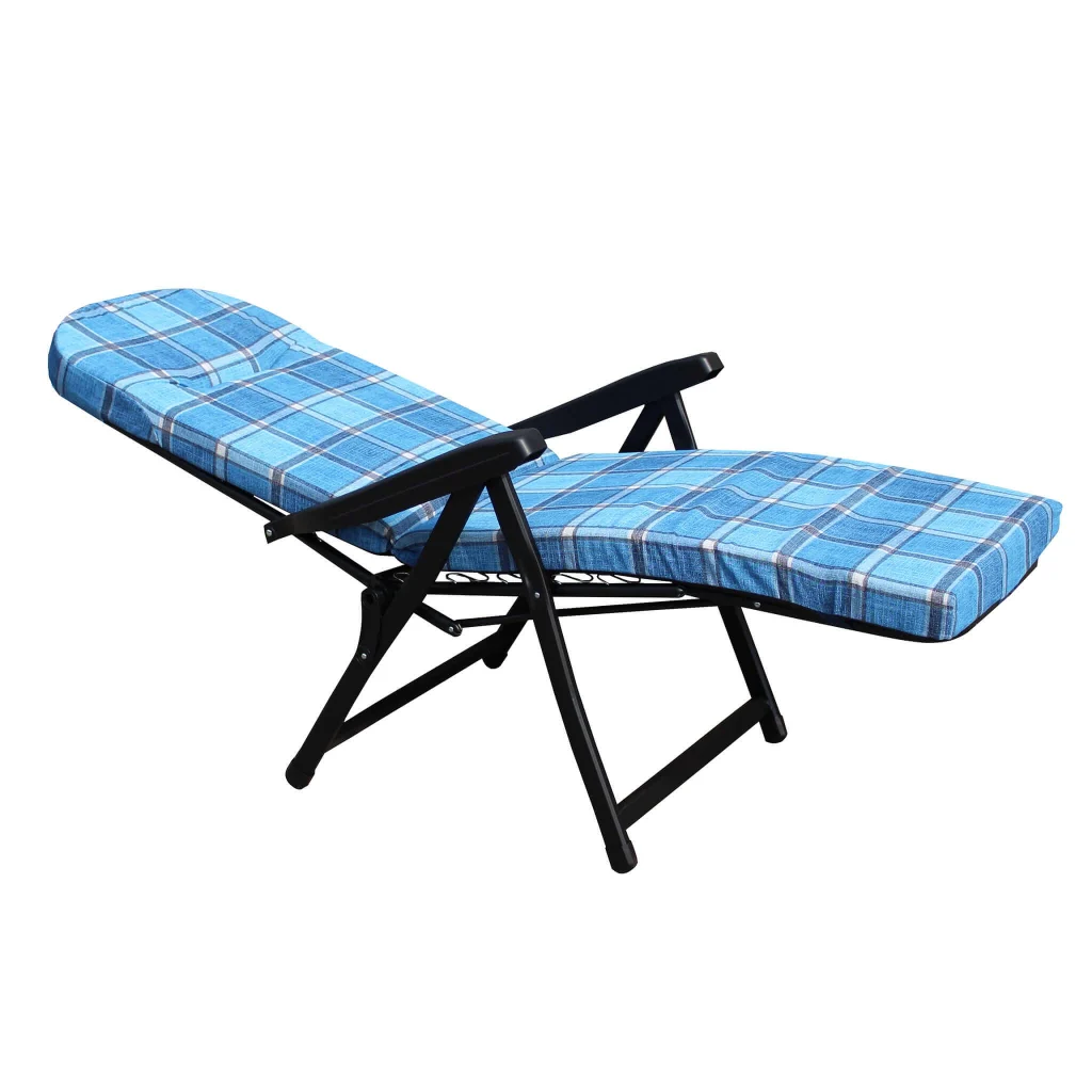 Poltrona Sdraio relax reclinabile in Tessuto Acciaio cm 155x60x60 - ANETTE - Image 2
