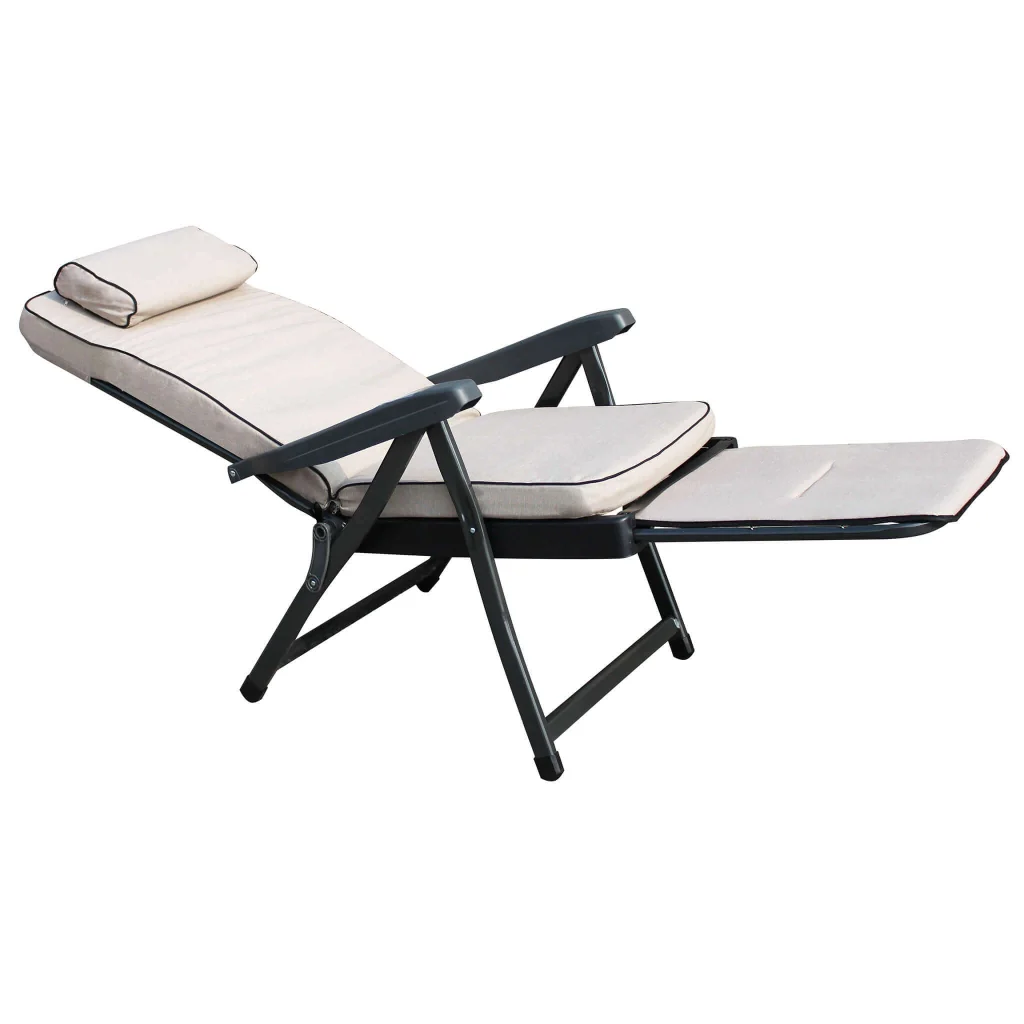Poltrona Sdraio relax reclinabile in Tessuto Acciaio cm 155x60x60 - MORTY - Image 6