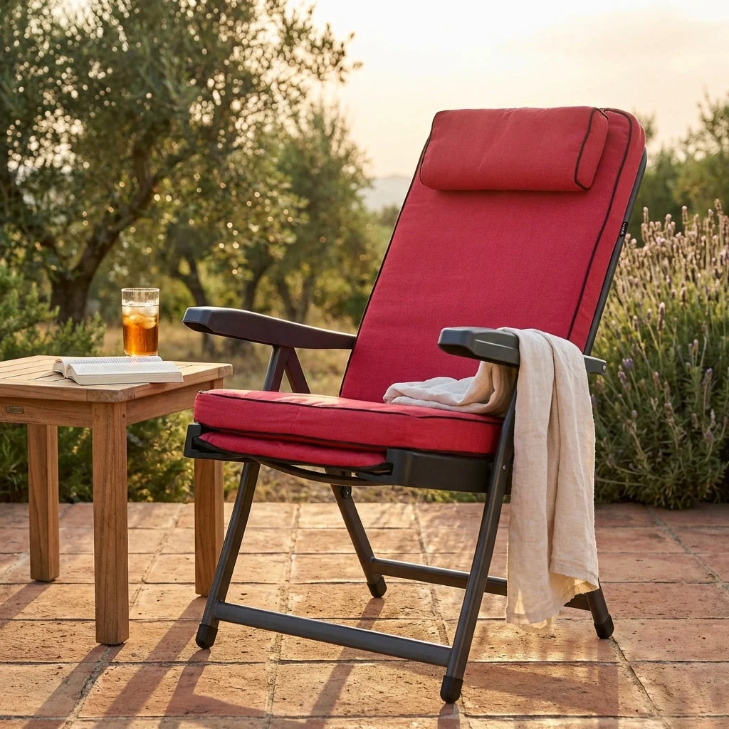 Poltrona Sdraio relax reclinabile in Tessuto Acciaio cm 155x60x60 - MORTY - Image 8