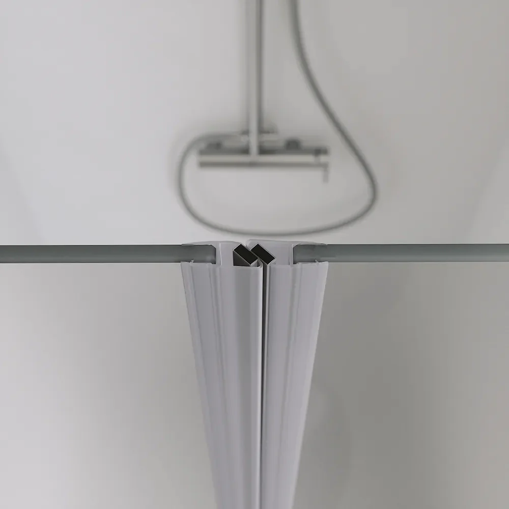 Porta doccia 100cm apertura saloon con profili cromati e vetro da 6mm opaco h195 | Elba - Image 7