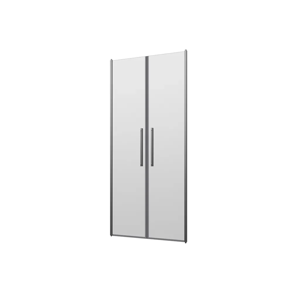 Porta doccia 100cm apertura saloon con profili cromati e vetro da 6mm opaco h195 | Elba - Image 8