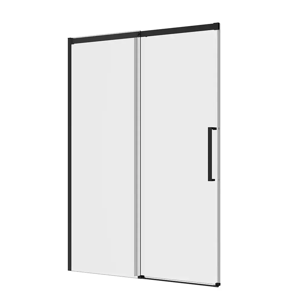 Porta doccia 110cm apertura scorrevole profili nero opaco vetro 8mm h195 | Antille - Image 6