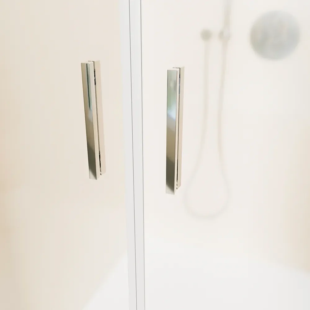 Porta doccia 90cm con apertura saloon profili slim cromati vetro 6mm opaco h190 | Portofino - Image 4
