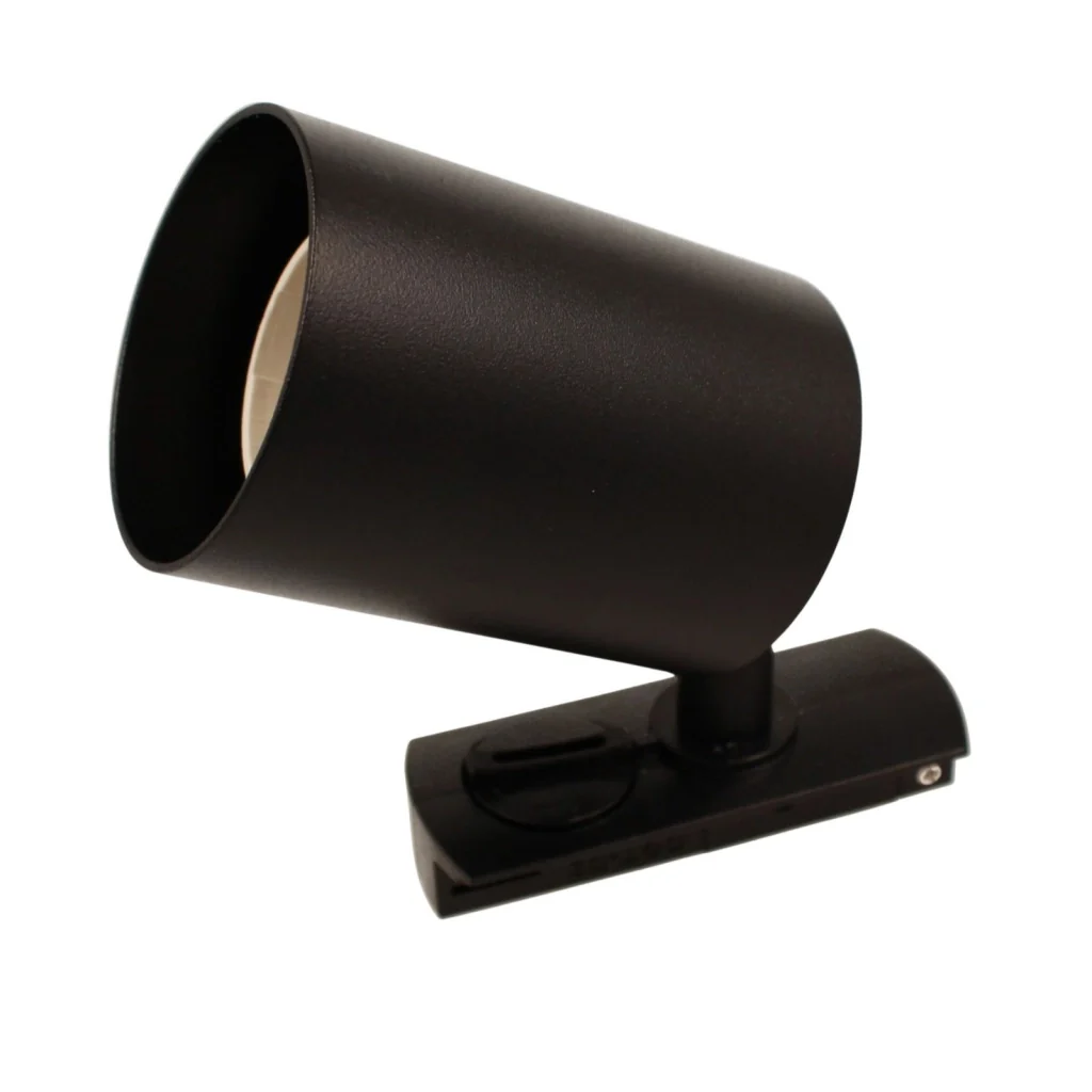 Porta Faretto da Binario Mono Fase, Attacco E27 orientabile e ruotabile, Max 50W 220V, Nero - Image 2