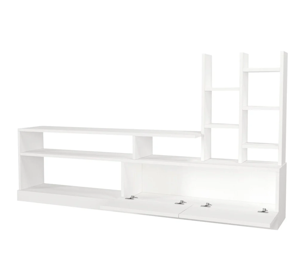 Porta TV in legno "Dolunay" - 164 x 25 x 91 cm - Bianco