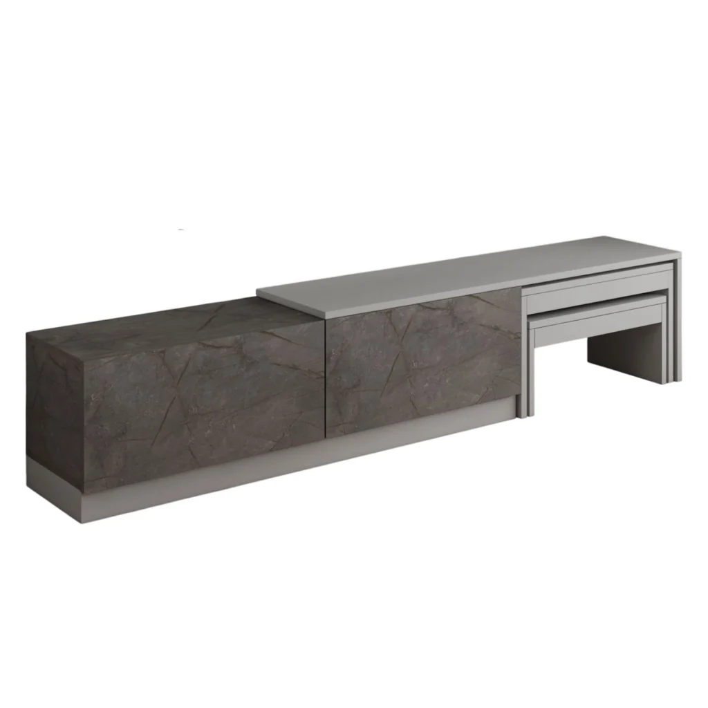 Porta TV in legno "Nest" - 180 x 30 x 36 cm - Grigio