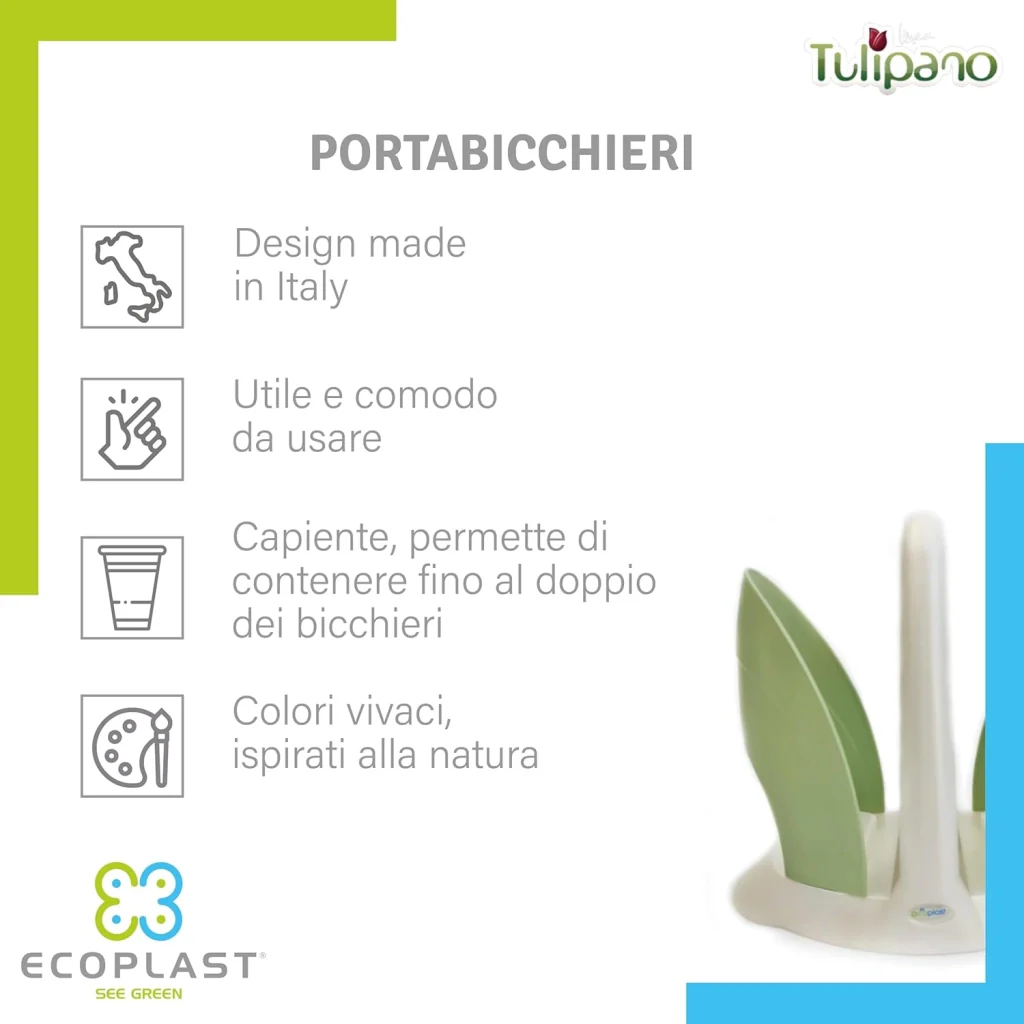 PORTABICCHIERI 'DUO' colore madreperla/verde scuro  - ECOPLAST - Image 4